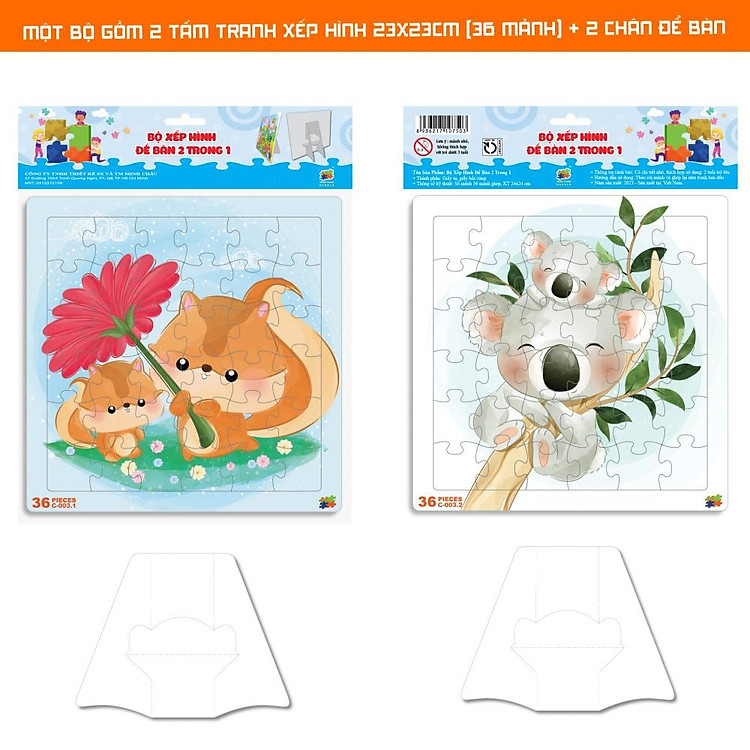 Bộ 2 Tranh Xếp Hình 36 Mảnh Chính hãng Giá rẻ - Hình ảnh 3