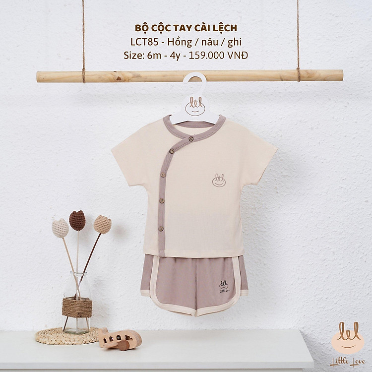 Bộ quần áo cộc tay Nhật Bản chất thun tăm, thoáng khí LiL Little Love - LCT85