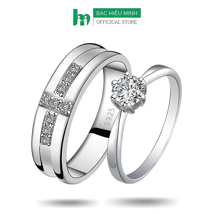 Nhẫn Đôi Bạc Nhẫn Cặp Hoa Học Trò - BẠC HIỂU MINH NC614