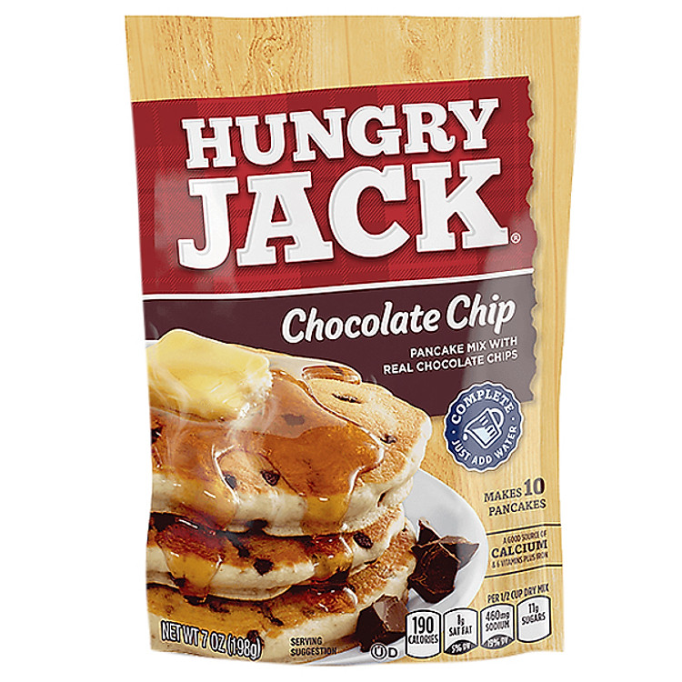 Bột Làm Bánh Pancake Waffle Chocolate Chip Hungry Jack (198g)