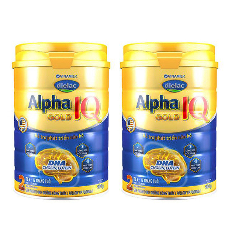 Bộ 2 Hộp Sữa Vinamilk Dielac Alpha Gold Step 2 (900g/ Hộp)