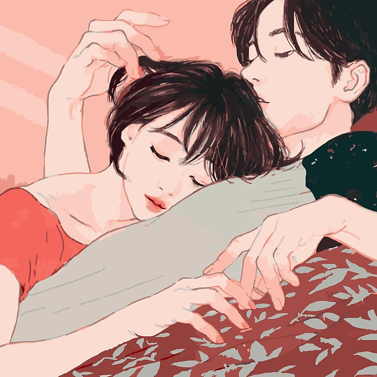 Tranh tô màu sơn dầu theo số Vòng Tay Ấm Áp