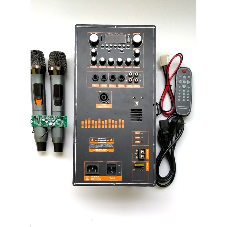 Mạch loa kéo có reverb công suất lớn 5 tấc đơn, 4 tấc đôi - kèm Míc chỉnh tần số