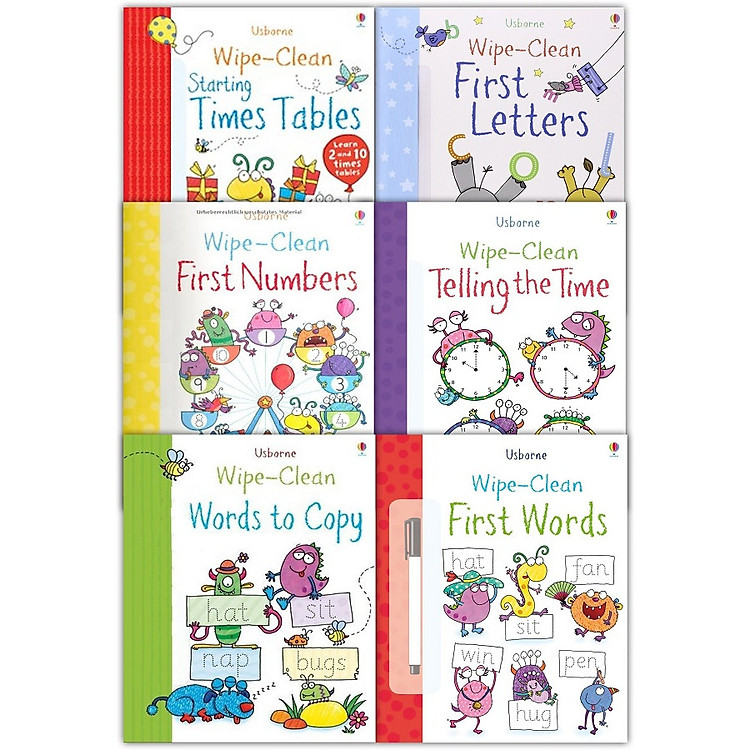 Sách tẩy xóa tiếng Anh - (Set) Wipe-Clean Usborne