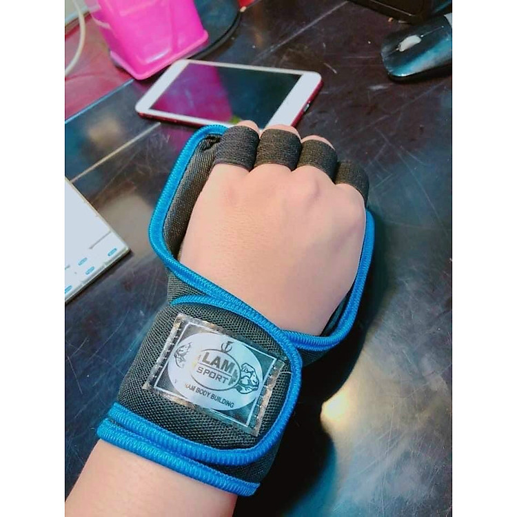 găng tay tập gym , tạ có bảo vệ cổ tay dạng cuốn-