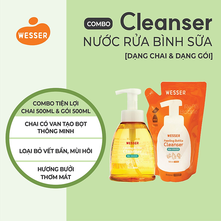 Bộ nước rửa bình sữa WESSER Chính hãng Giá rẻ - Hình ảnh 3