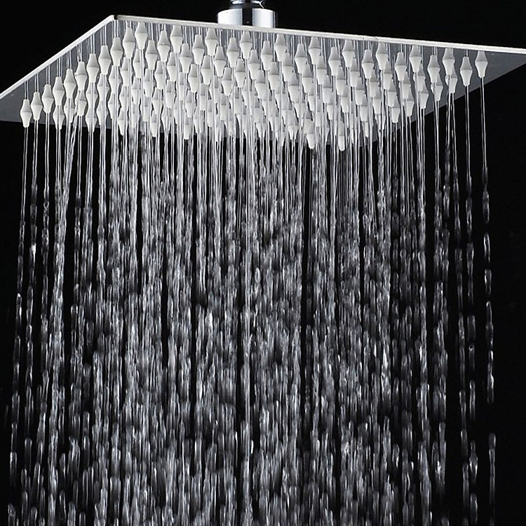 Đài sen tắm phun mưa vuông 24 x 24cm, chất liệu inox 304
