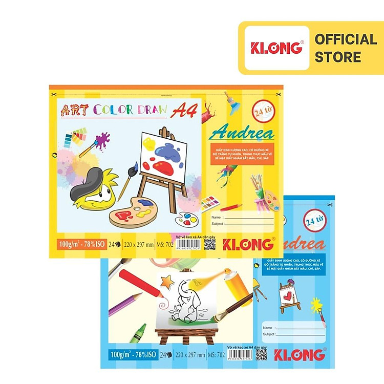 Vở Vẽ Dán Gáy Xé A4 (24 tờ)