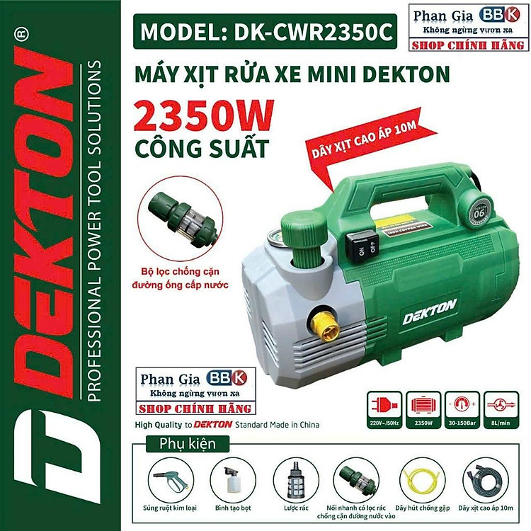 Máy Rửa Xe Dekton DK-CWR2350C - Công Suất 2350W- Hàng chính hãƞg.