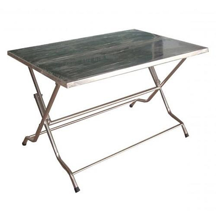 Bàn Gấp Gọn Mặt Inox Chân Inox 60cm x 100cm
