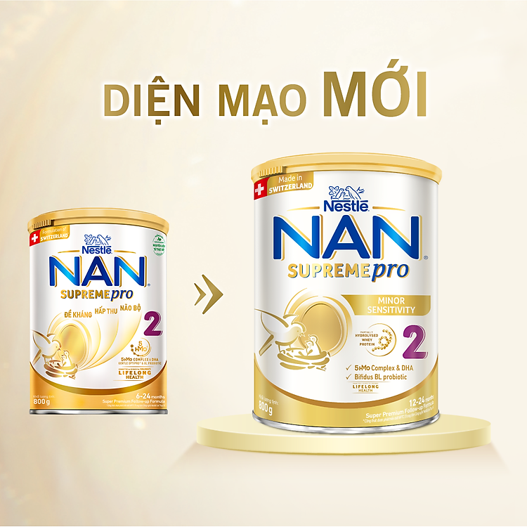 Sữa bột Nestlé NAN SUPREMEPRO 2 800g Chính hãng Giá tốt - Hình ảnh 3