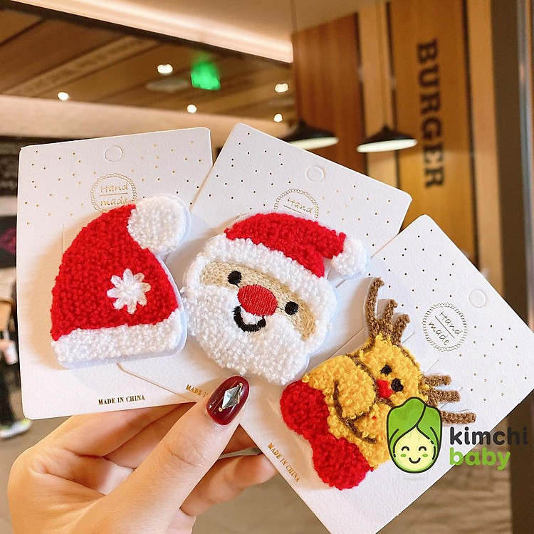 Set 3 kẹp tóc giáng sinh phụ kiện Noel dễ thương cho bé gái 2020 KTBG08