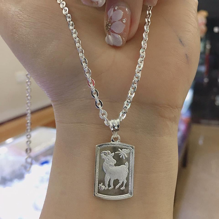 Dây chuyền và mặt bạc phòng gió cho trẻ tuổi MÙI (VNS_DM280.220.10)