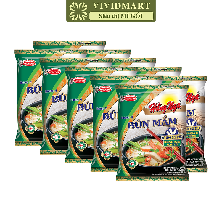 ACECOOK - Bún mắm Hằng Nga, Hằng Nga Bún mắm, Bún Hằng Nga hương vị Bún mắm, Bún mắm Acecook (72g/gói)