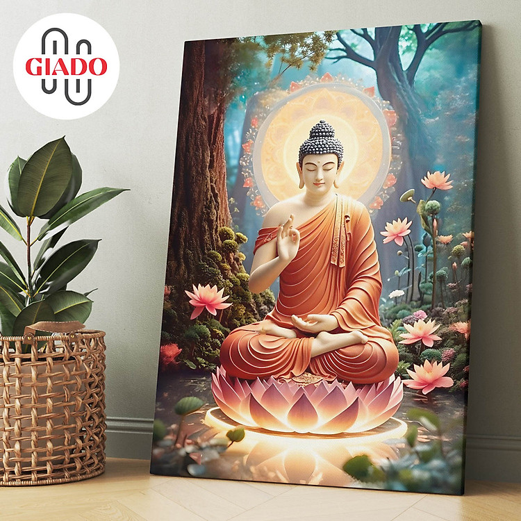 Tranh ảnh thờ treo tường hoặc tranh để bàn mẫu Phật Thích Ca Mâu Ni tu hành trong rừng