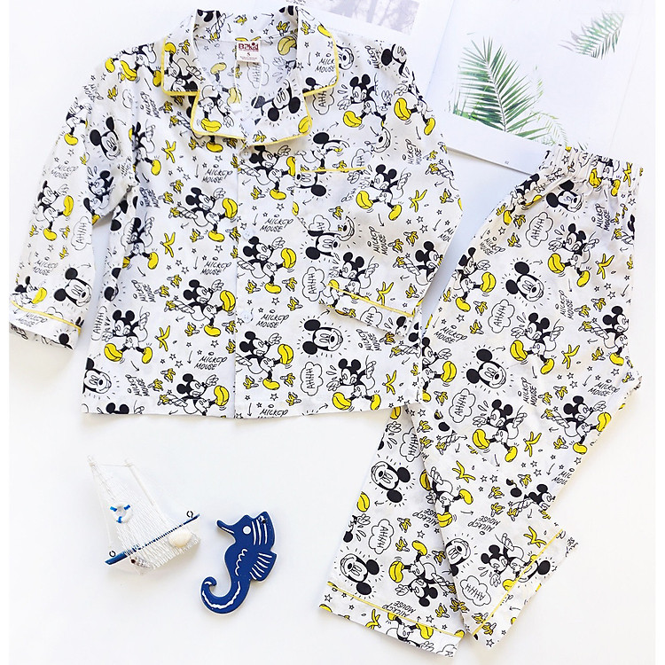 Bộ pizama dài tay bé trai phong cách cổ điển size 2-8