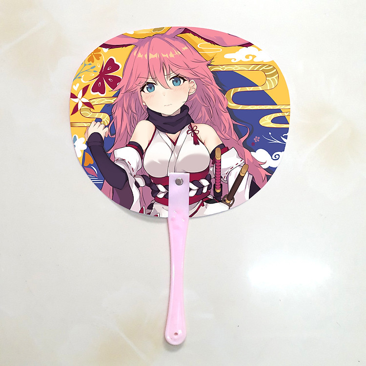 Quạt cầm tay in ảnh 2 mặt Honkai Impact 3 – Yae Sakura