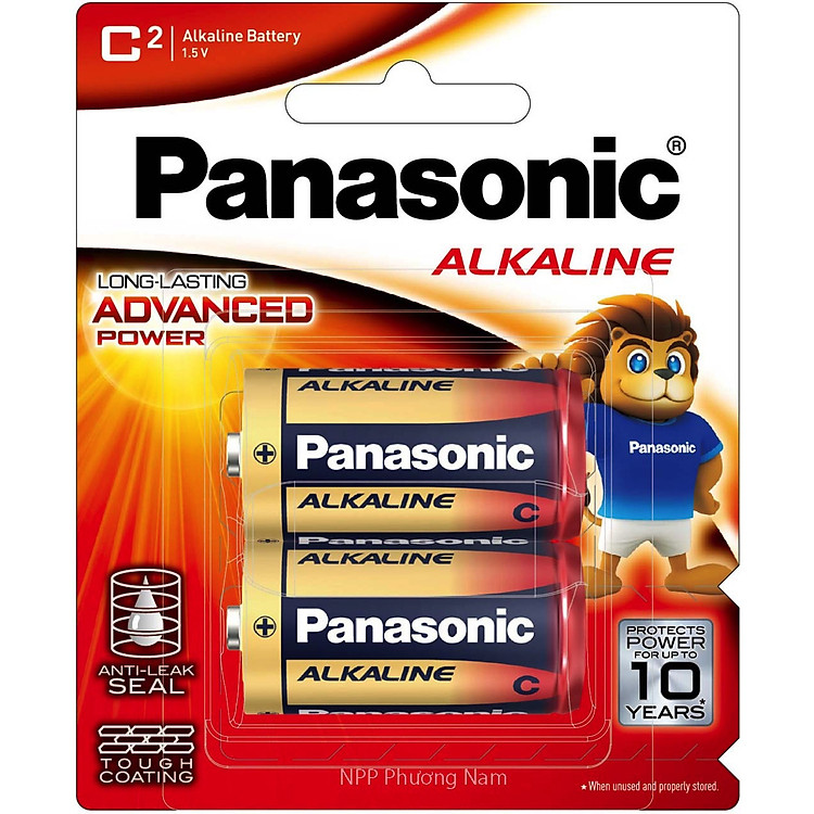 Pin kiềm Alkaline cỡ trung Panasonic LR14T/2B vỉ 2 viên (Hàng chính hãng)