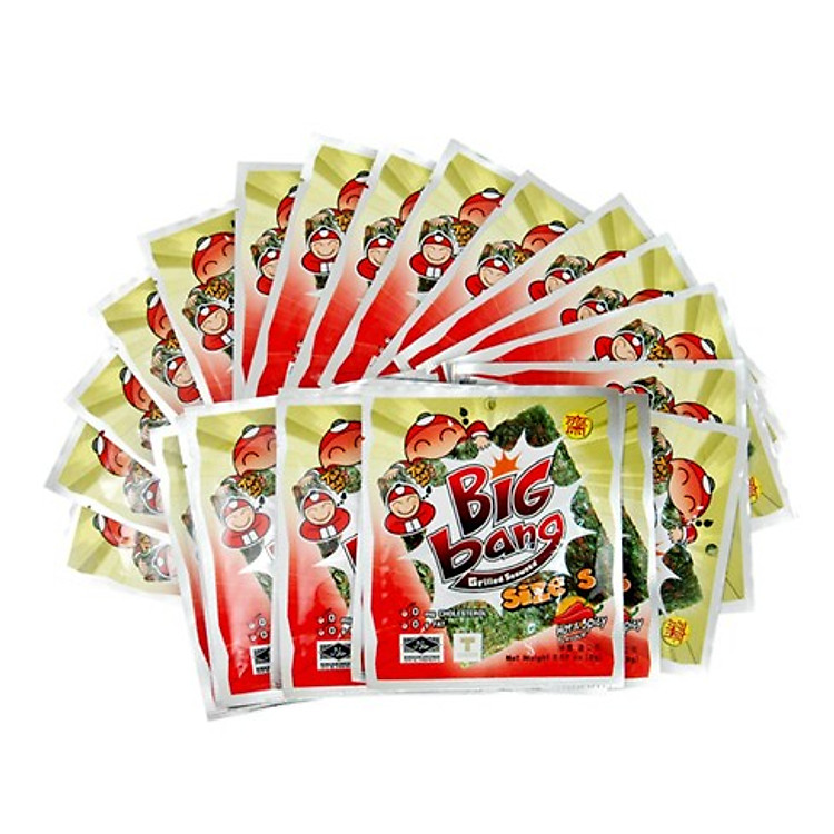 Lốc 24 gói Snack rong biển Tao Kae Noi Big Bang vị cay (2g)
