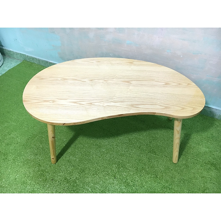 Bàn trà, bàn sofa hột đậu gỗ cao su gấp xếp 100x50x45