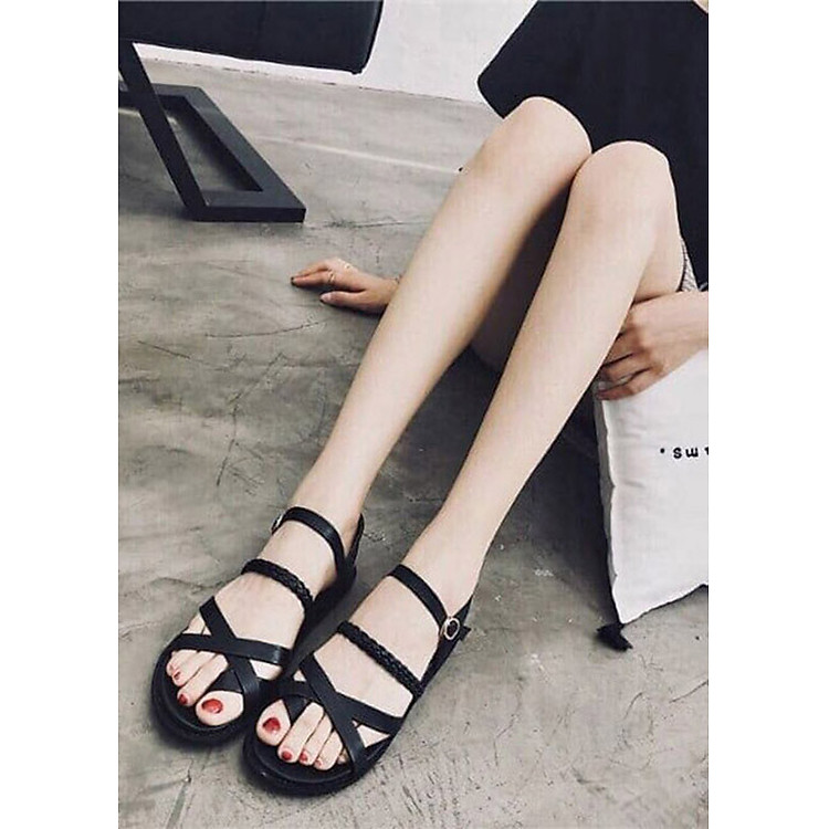 Giày sandal xỏ ngón quai gài đế dày 2cm - D80