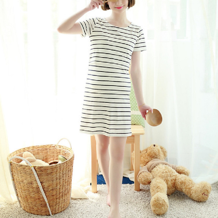 Đầm bầu cho con bú kẻ sọc GG24