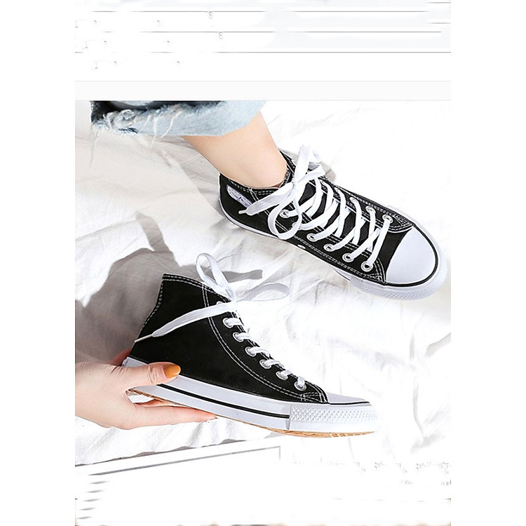 Giày thể thao cao cổ buộc dây C05 - Đen