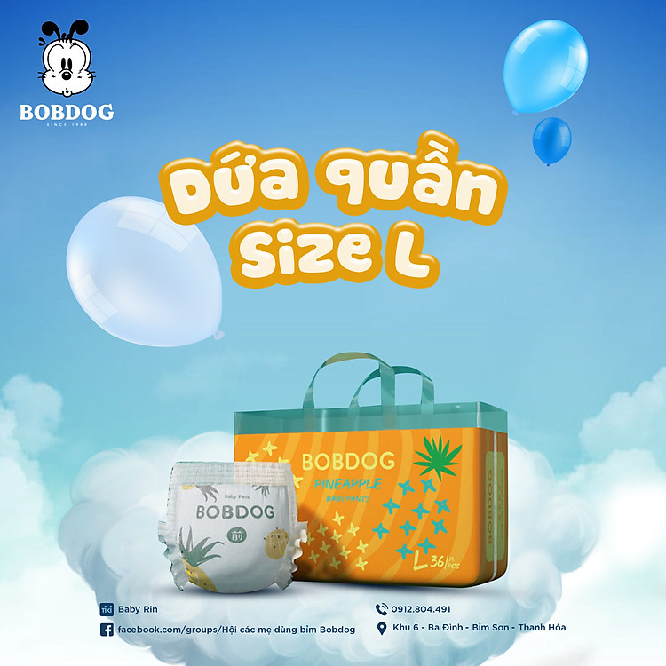 Tìm mua tại Avakids:Tã dứa quần Bobdog size L mới, tràn ngập Khuyến mãi, Ưu đãi
