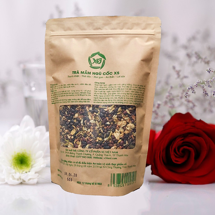 Trà Mầm Ngũ Cốc X5 (500gr): Giảm Cân- Tiêu Mỡ- Ngủ Ngon- Đẹp Da- Ngăn Ngừa Tiểu Đường- Ăn Ngon- Hết Táo Bón- Sáng Mắt- Lợi Sữa- Mát Sữa