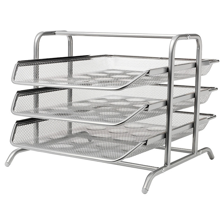 Khay đựng tài liệu 3 tầng thép không gỉ cao cấp + Tặng 2 túi khử mùi giày Nhật Pháp