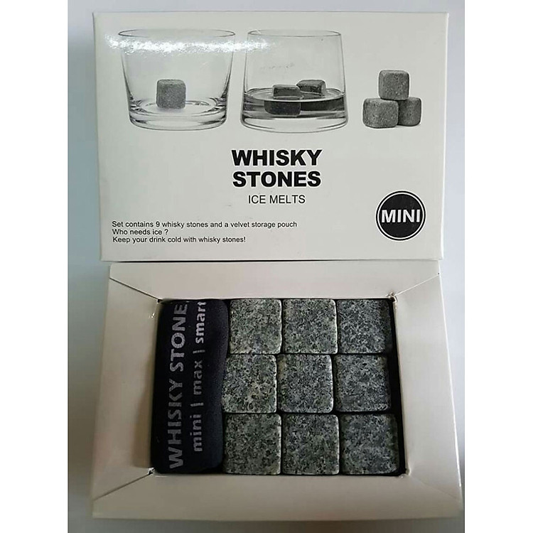 Đá lạnh Whisky Stones hộp 9 viên - Làm lạnh Rượu Bia