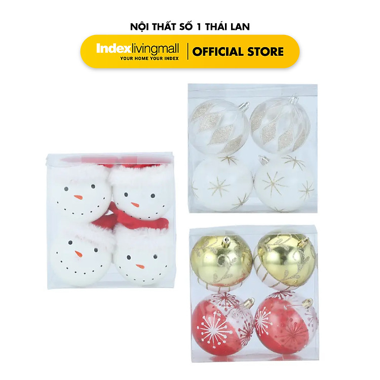 Bộ 4 Trái Châu Trang Trí Cây Thông Giáng Sinh Nhiều Màu - Ảnh 2