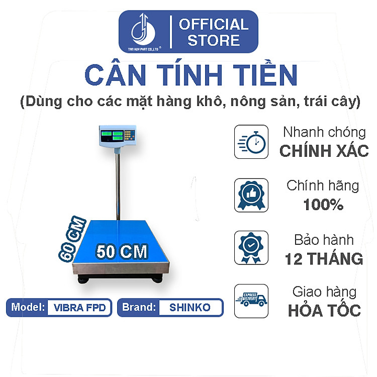 Cân Điện Tử Tính Tiền Vibra FPD-50X60CM