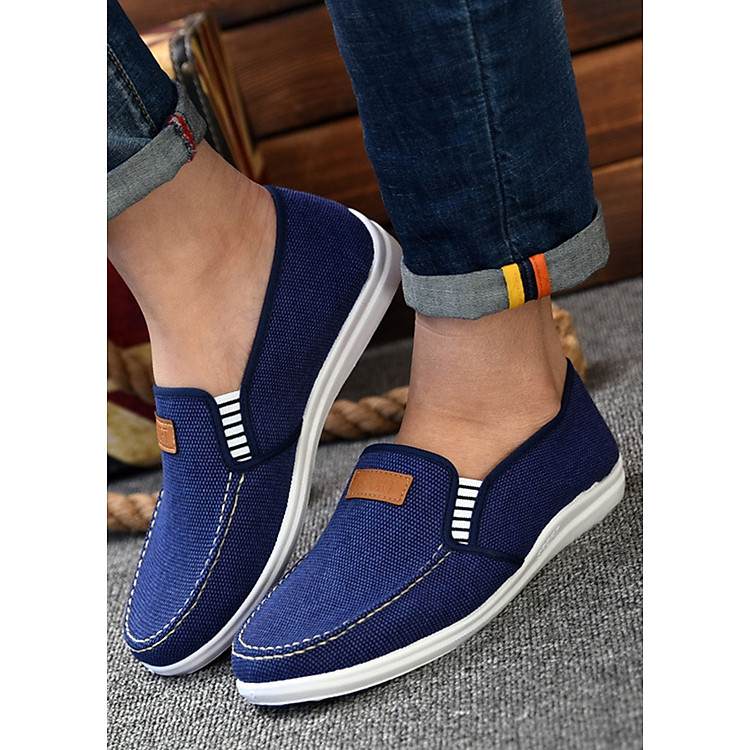 Giày Lười Nam Đế Êm Xanh Navy - TN45