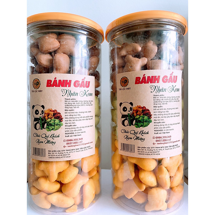 (COMBO 2 HŨ) BÁNH GẤU NHÂN KEM MÓN NGON TUỔI THƠ - MỖI HŨ 420G