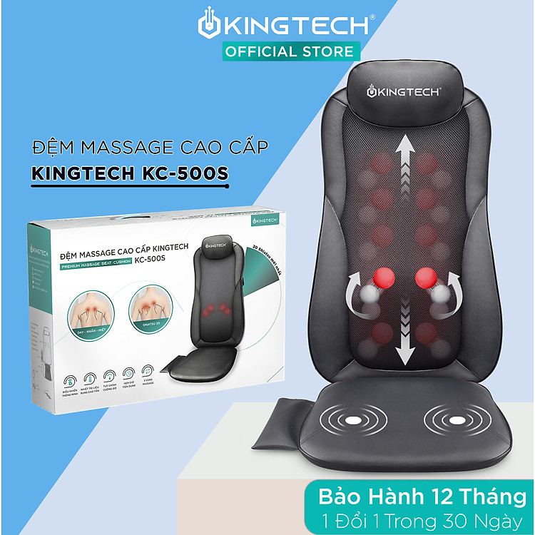 Đệm, Ghế Massage Cao Cấp KingTech - Máy Mát Xa Lưng Chế Độ 3D Chuyên Sâu, Kết Hợp Tính Năng Nhiệt Hồng Ngoại - Hàng Chính Hãng