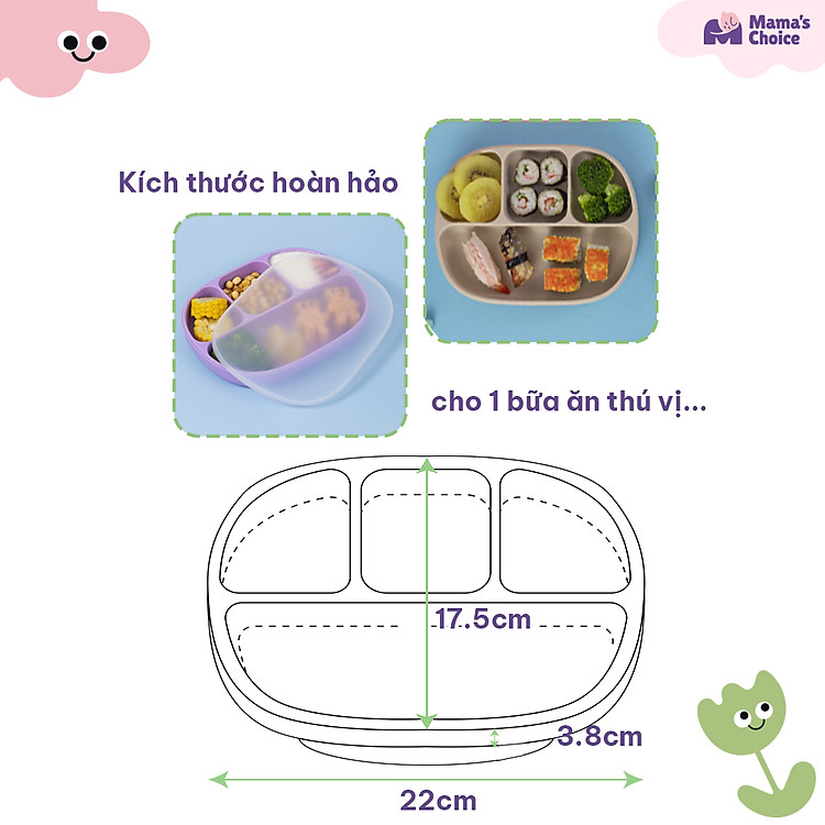 Mua Khay Ăn Dặm Silicone Mama's Choice 2023 Chính hãng Ưu đãi - Hình ảnh 4