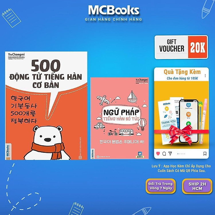 500 Động Từ Tiếng Hàn Cơ Bản + Ngữ Pháp Tiếng Hàn Bỏ Túi