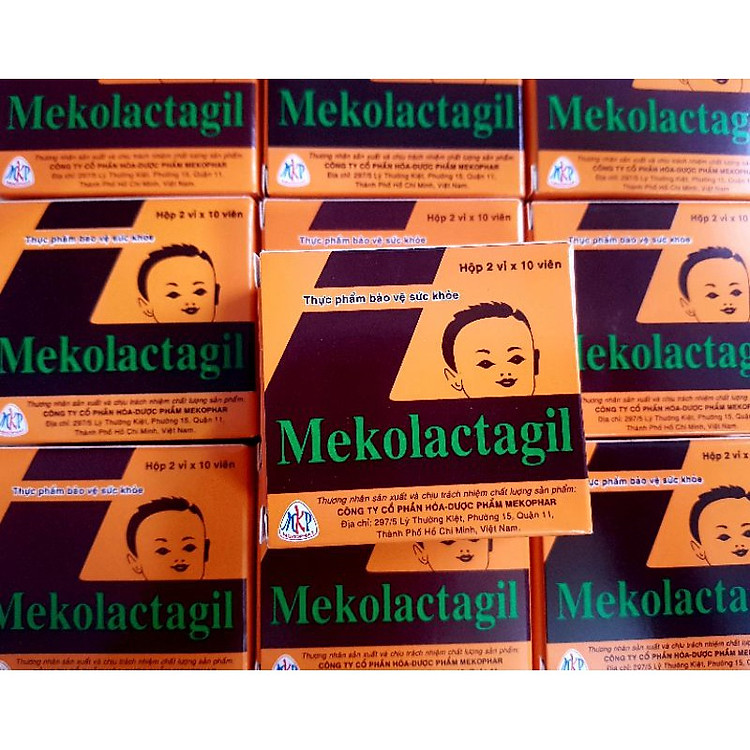 Combo 5 hộp Viên tảo xanh Spirulina lợi sữa Mekolactagil Hộp 20 viên Mekophar