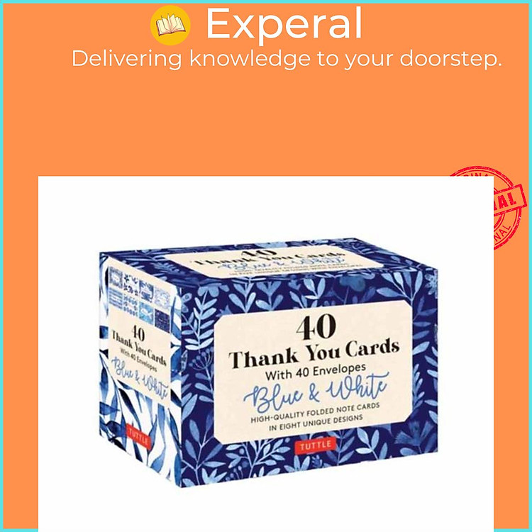 Sách - Blue & White, 40 Thank You Cards with Envelopes - (4 1/2 x 3 inch blank by Tuttle Studio (UK edition, paperback)
