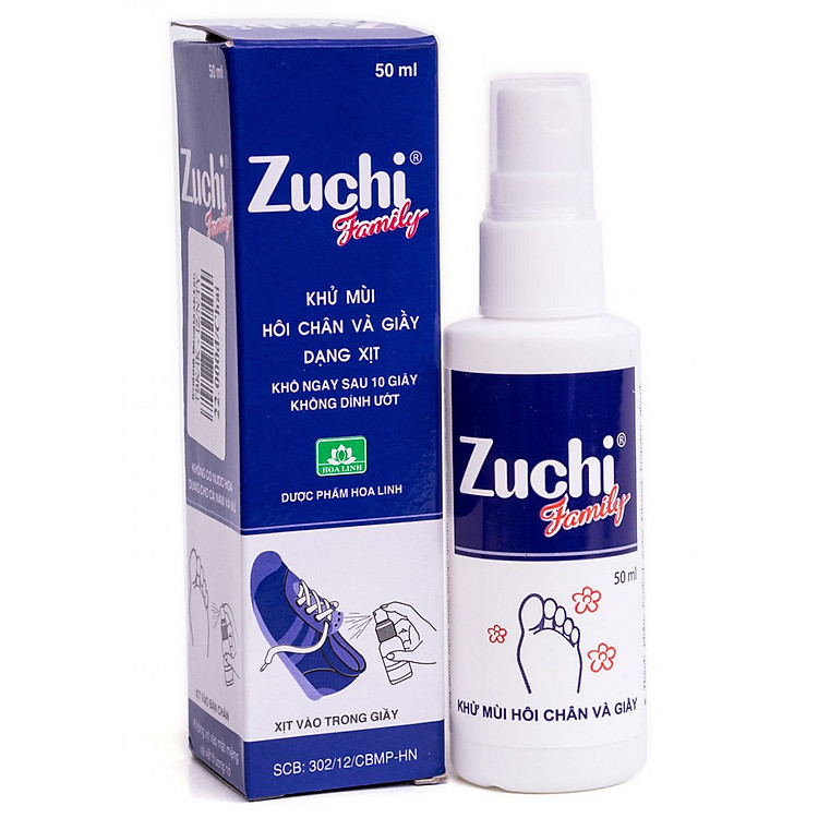 Xịt Khử Mùi Hôi Chân Và Giày Zuchi Family chai 50ml