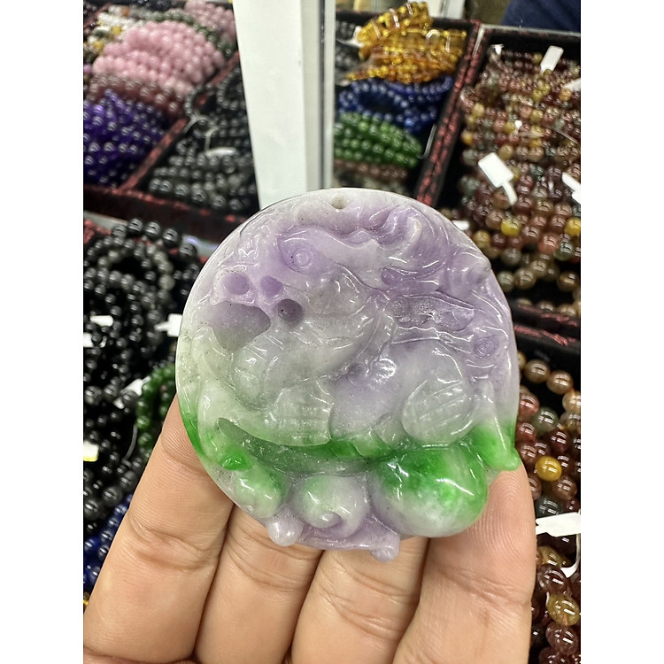 Mặt dây chuyền Kỳ Lân phong thủy đá ngọc cẩm thạch