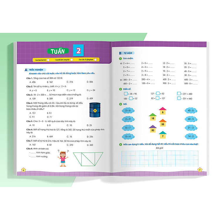 Phiếu bài tập cuối tuần Toán lớp 3 - Ảnh 4