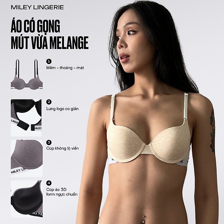 Áo Ngực Melange Miley Lingerie Mút Mỏng Có Gọng Nâng Ngực - Màu Trắng Kem BRC14012