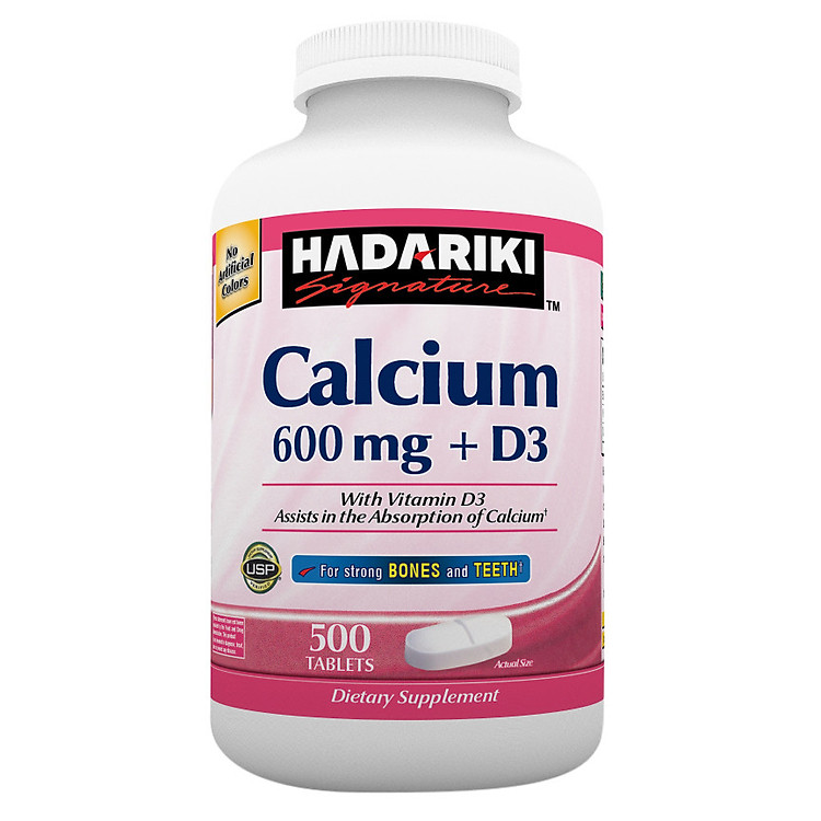 Thực phẩm chức năng bổ xương khớp Hadariki Calcium 600mg With Vitamin D3 (Mẫu mới 2019)
