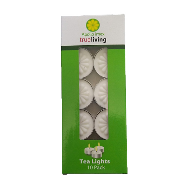 Nến tealight 10 viên không mùi dày 1.5cm cháy từ 4h-5h | Bio Aroma