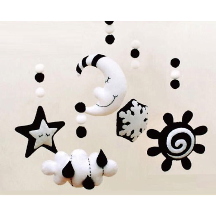 Treo nôi đen trắng hình hoa tuyết