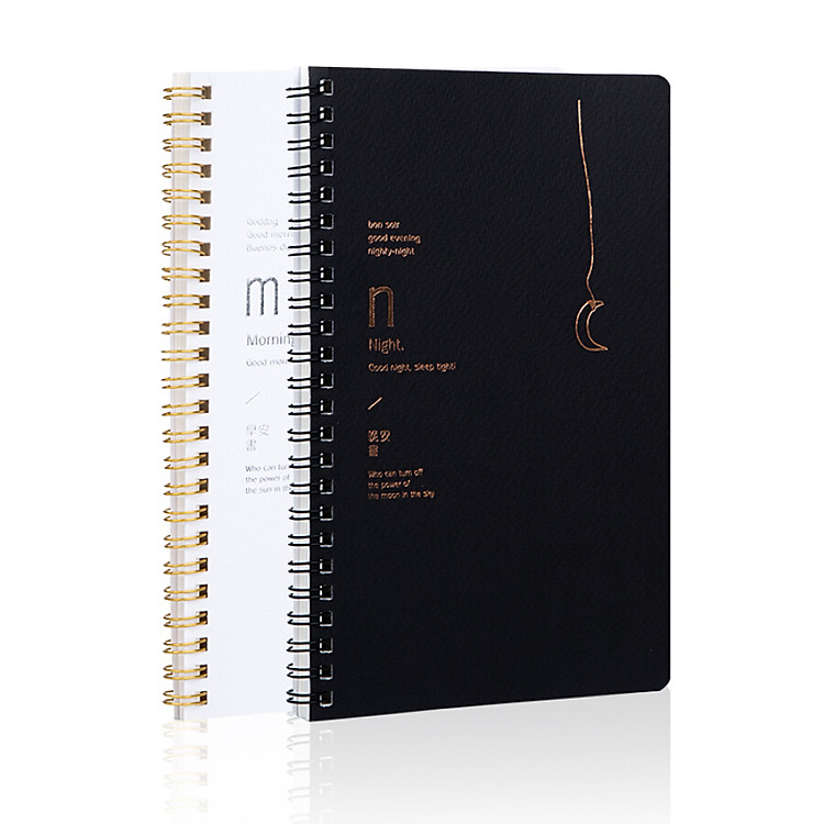 Guangbo (GuangBo) 2 Pack 80 A5 Coil / Spiral Bound Notebook Notepad Stationery Day and night 2 Figure Mix KGX21405