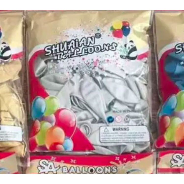 Bóng bay siêu nhũ gấu ShuaiAn – Bạc (12 inch)