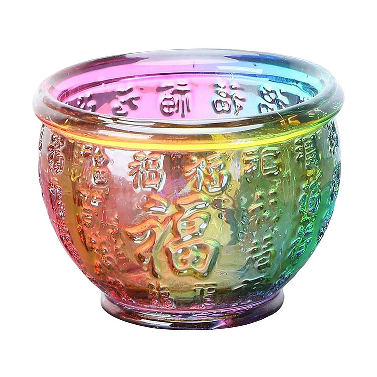 Novelty Money Pot Treasure Bowl Ornament Glass Fortune Cylinder Decoration